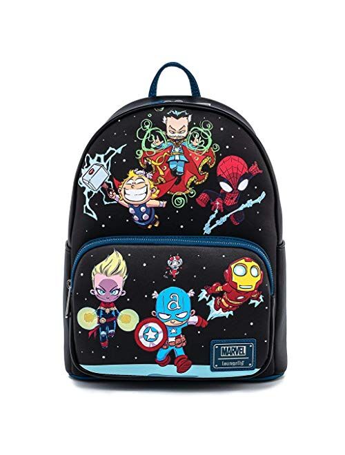 Loungefly Marvel Sy Chibi Group Double Strap Shoulder Bag