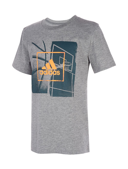 Adidas Heather Gray Winner Logo Tee - Boys