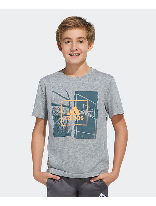 Adidas Heather Gray Winner Logo Tee - Boys