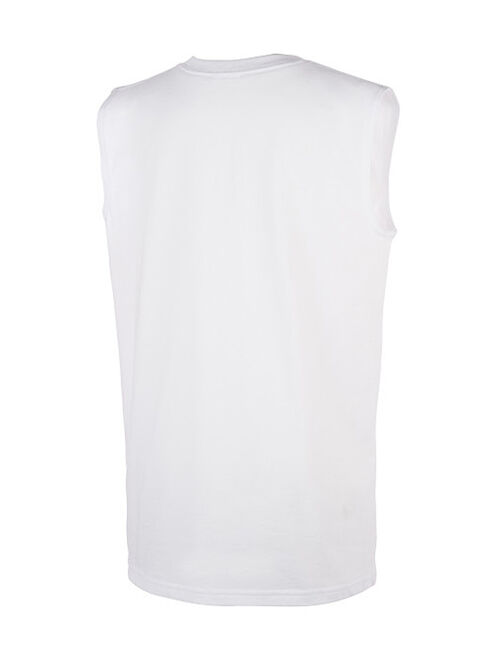 Adidas White & Blue Logo Sleeveless Tank - Boys