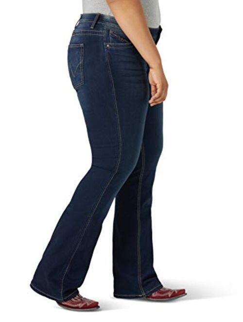 Wrangler Women's Plus Size Q-Baby Mid Rise Boot Cut Ultimate Riding Jean