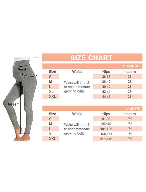 AMPOSH Women's Maternity Capri/Full Length Leggings Over The Belly Stretchy Workout Pants for Pregnancy and Postpartum