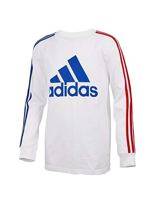 adidas Boys' Long Sleeve Cotton Jersey T-Shirt Tee