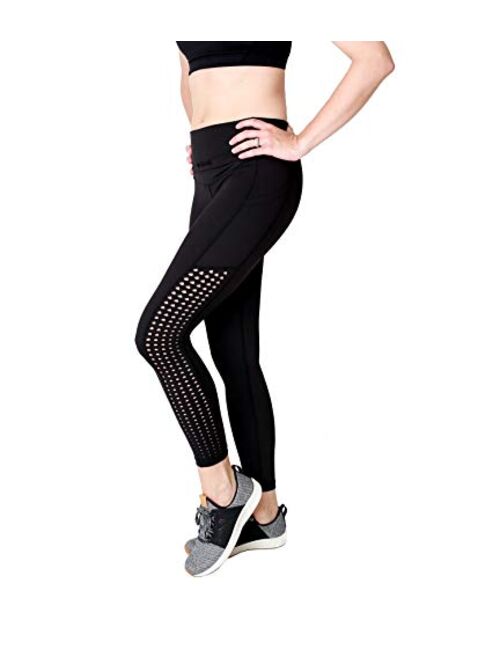 Movemama Women’s Active Maternity & Postpartum Leggings with Laser Cut Detail