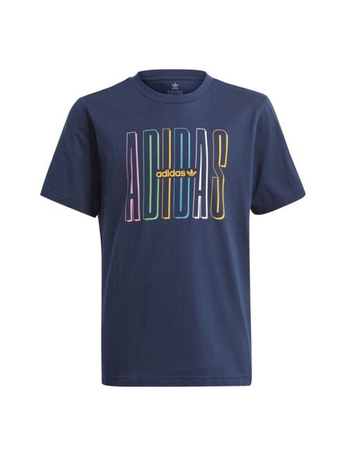 Adidas Big Boys Graphic Logo Print Tee