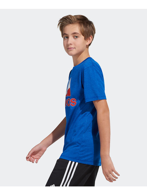 Adidas Brite Blue & Red Sliced Logo Tee - Boys