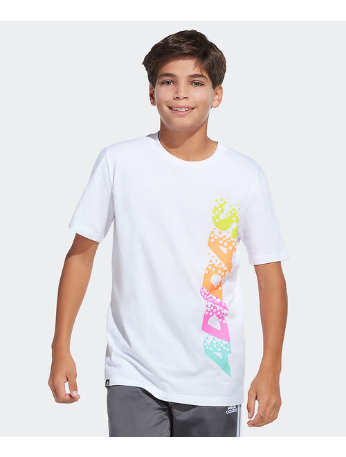 Adidas White & Orange Gamescape Logo Tee - Boys