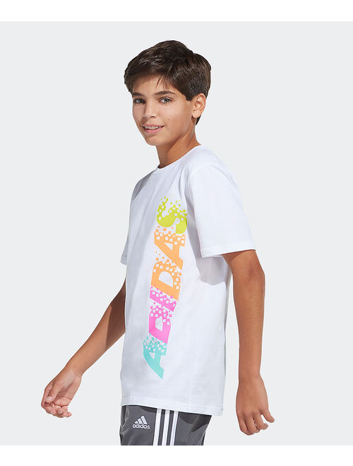 Adidas White & Orange Gamescape Logo Tee - Boys