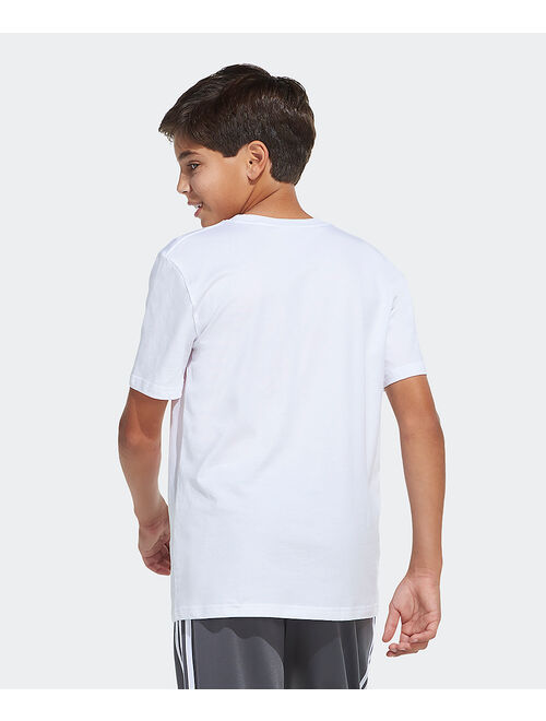 Adidas White & Orange Gamescape Logo Tee - Boys