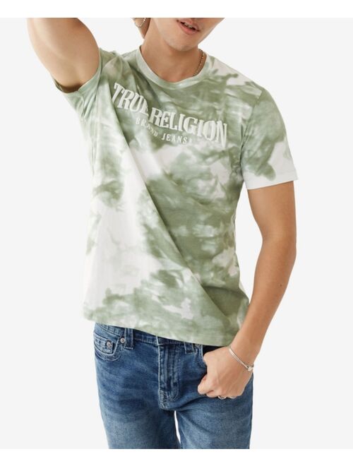 True Religion Men's Tie-Dye Arch Logo Short Sleeve Crewneck Tee