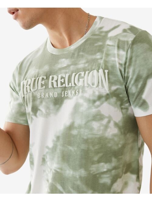 True Religion Men's Tie-Dye Arch Logo Short Sleeve Crewneck Tee