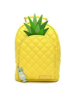 Pool Party Pineapple Theme Faux Leather Mini Backpack