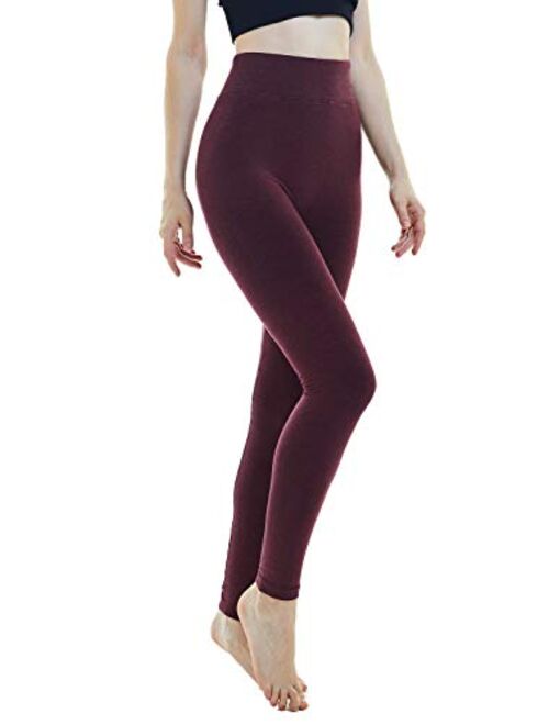 FLINXE Thick Fleece Lined Winter High Waisted Leggings Warm Soft Seamless Yoga Leggings