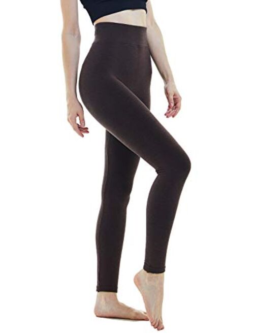 FLINXE Thick Fleece Lined Winter High Waisted Leggings Warm Soft Seamless Yoga Leggings