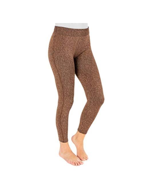 MUK LUKS Women's Fleece-Lined Faux Denim Warm Leggings