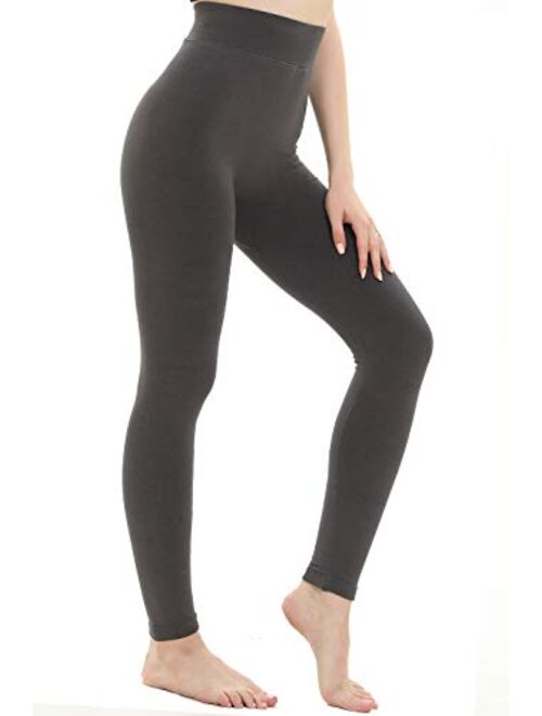 DINNAPE Thick Tummy Control Fleece Lined Leggings for Women High Waisted Soft Warm Yoga Seamless Leggings