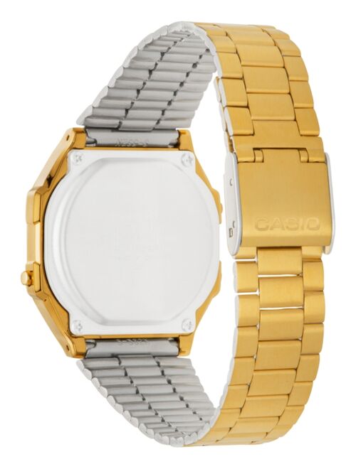 Casio Men's Digital Vintage Gold-Tone Stainless Steel Bracelet Watch 39x39mm A168WG-9MV