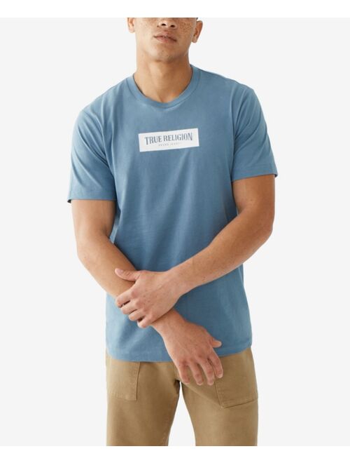 True Religion Men's Arch Box Logo Short Sleeve Crewneck Tee