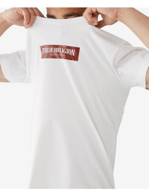 True Religion Men's Arch Box Logo Short Sleeve Crewneck Tee