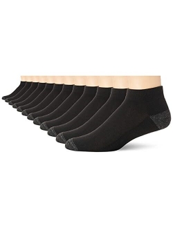 mens Polyester Half Cushion Low Cut Socks, 12-pack