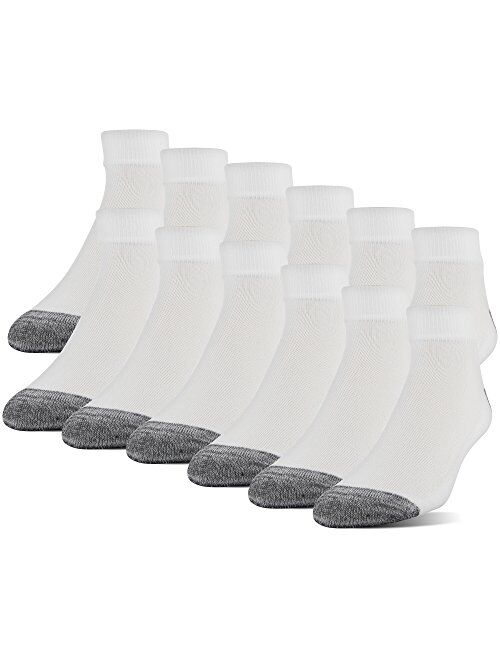 Gildan mens Polyester Half Cushion Low Cut Socks, 12-pack