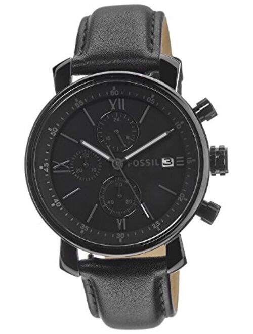 Fossil Rhett Chronograph Black Leather Watch BQ1703