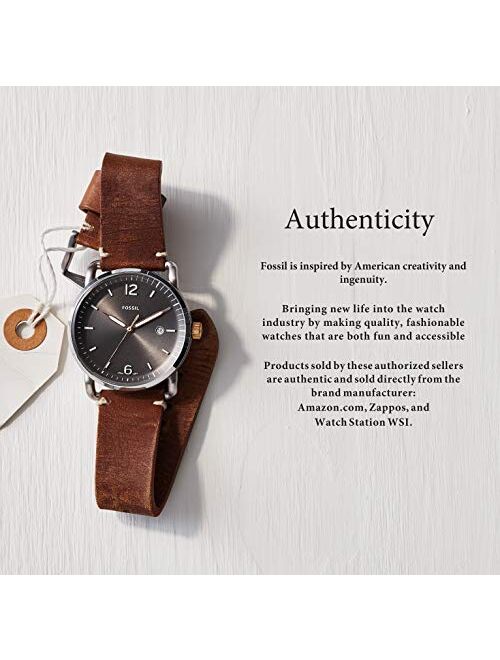 Fossil Minimalist Solar Three-Hand Date Leather Watch FS5838