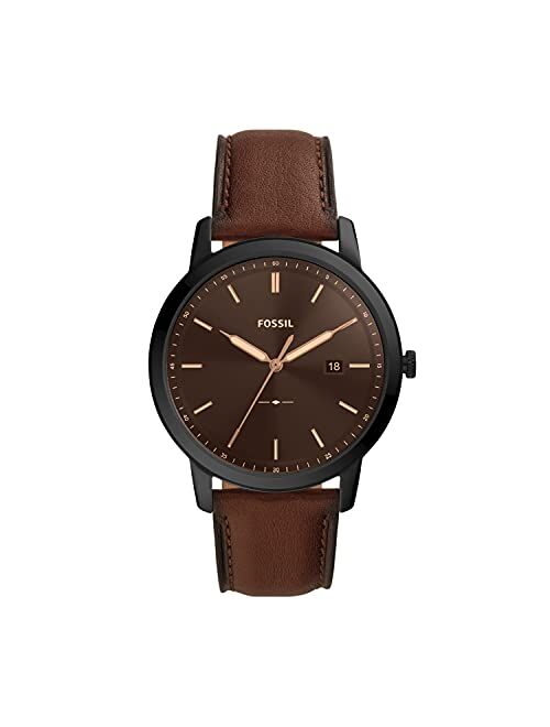 Fossil Minimalist Solar Three-Hand Date Leather Watch FS5841