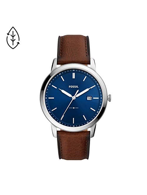 Fossil Minimalist Solar Three-Hand Date Leather Watch FS5839