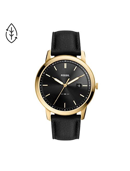 Fossil Minimalist Solar Three-Hand Date Leather Watch FS5840