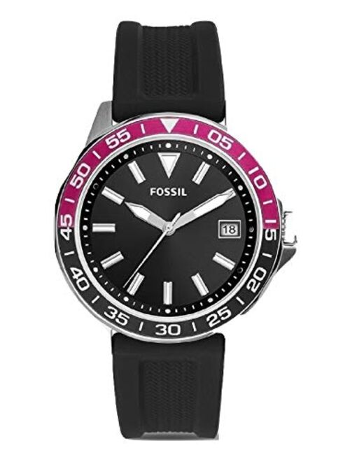 Fossil Bannon Three-Hand Date Black Silicone Watch BQ2508