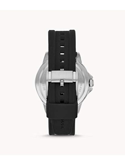 Fossil Bannon Three-Hand Date Black Silicone Watch BQ2508