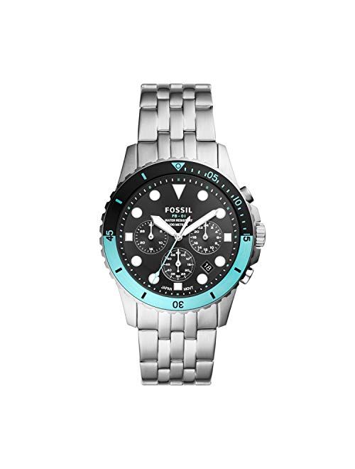 Fossil Men's FB-01 Stainless Steel Dive-Inspired Casual Quartz Chronograph Watch