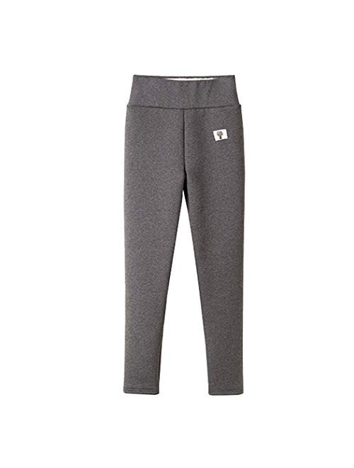 Hixiaohe Women's Casual Sherpa Fleece Lined Warm Leggings Thicken Heavy Jogger Pants