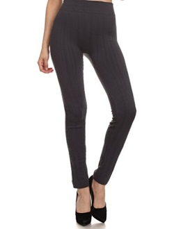 Sakkas Cable Knit Fleece Lined Warm Leggings