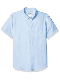 Boys' Kids Uniform Short-Sleeve Woven Oxford Button-Down Shirts