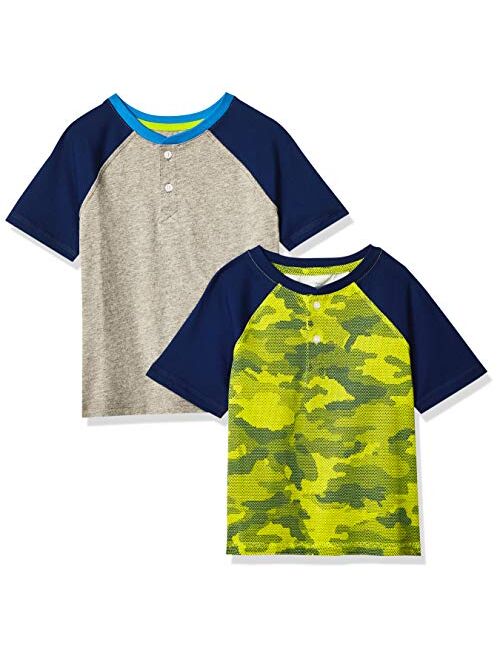 Amazon Essentials Boys' Short-Sleeve Henley T-Shirts