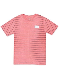 Boys' Short Sleeve Stripe Crew Neck