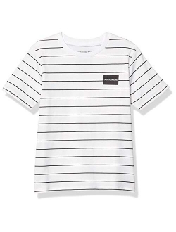 Boys' Short Sleeve Stripe Crew Neck