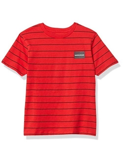 Boys' Short Sleeve Stripe Crew Neck