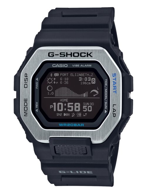 Casio Men's Connected Digital G-Lide Black Resin Strap Watch 46mm