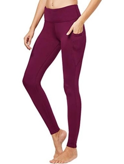 FitsT4 Women's High Waisted Fleece Lined Warm Thermal Legging Tights Winter Yoga Pants with Pockets