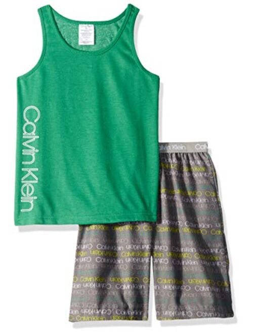 Calvin Klein Boys' 2 Piece Sleepwear Top and Bottom Pajama Set Pj