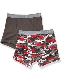 Boys' Little Ck Cotton Assorted Boxer Briefs Underwear, 2 Pack