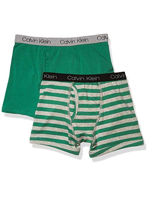 Calvin Klein Boys' Little Ck Cotton Assorted Boxer Briefs Underwear, 2 Pack