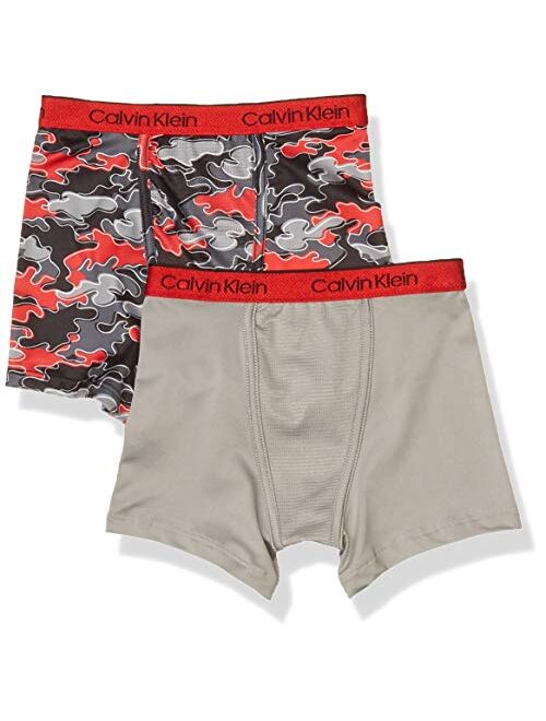 Calvin Klein Boys' Kids Performance Boxer Brief Underwear, Multipack