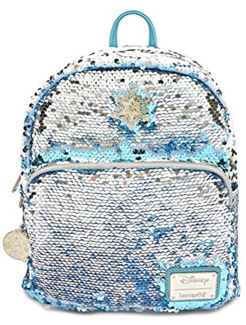 Loungefly x Disney Frozen Elsa Reversible Sequin Mini Backpack