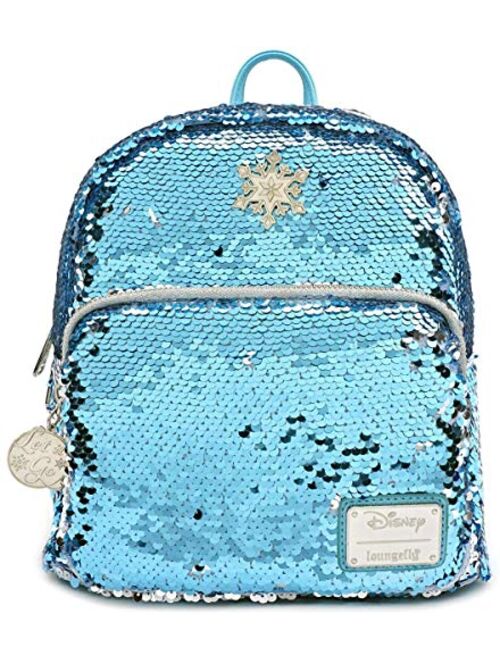 Loungefly x Disney Frozen Elsa Reversible Sequin Mini Backpack