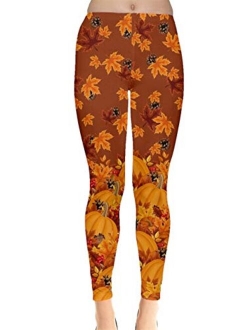 CowCow Womens Pattern Fallen Autumn Warm Shades Leaves Leggings