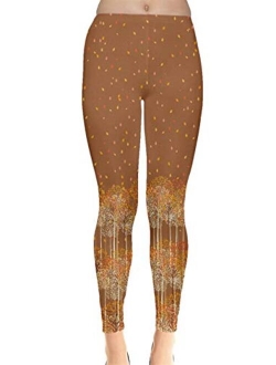 CowCow Womens Pattern Fallen Autumn Warm Shades Leaves Leggings